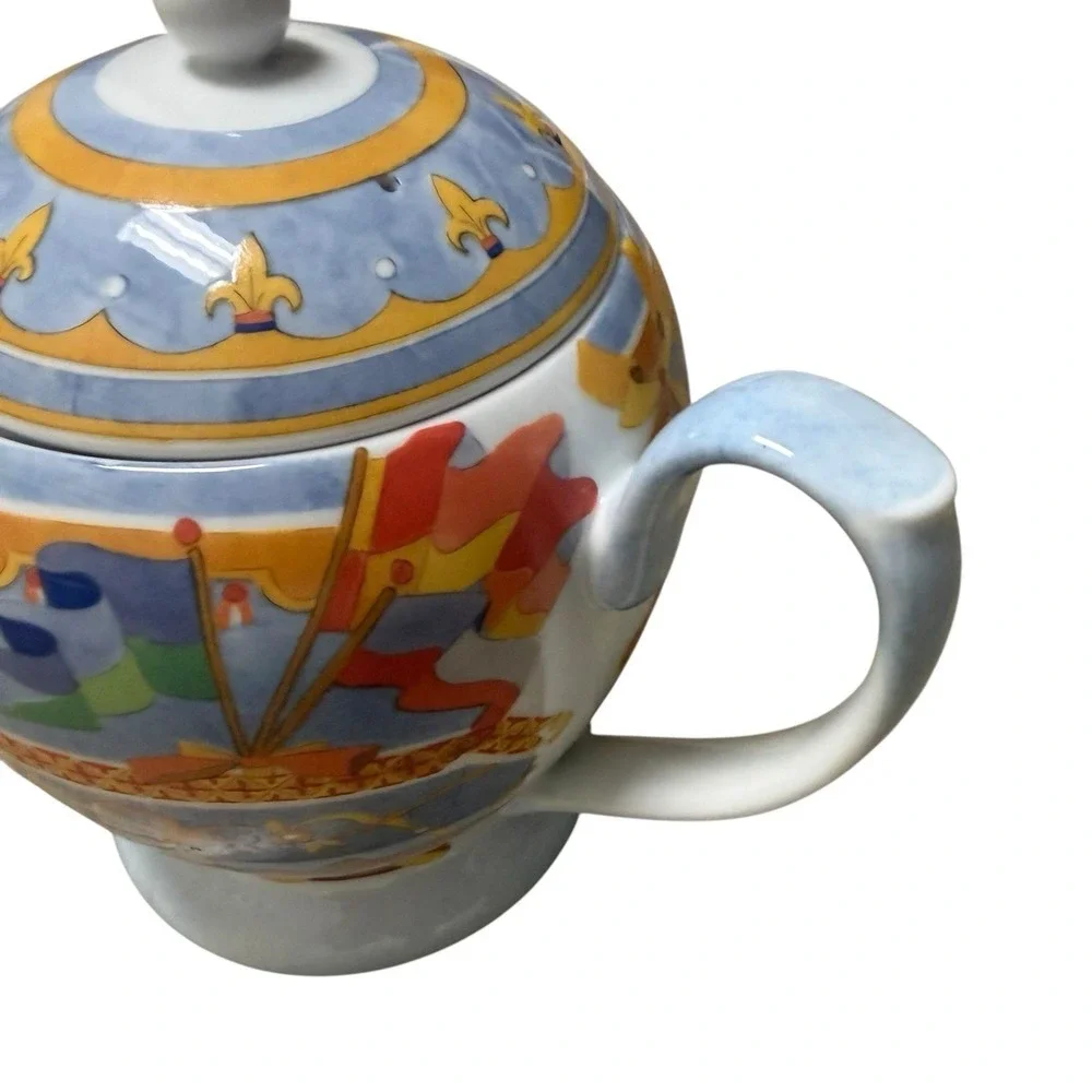 Williams-Sonoma‎ Teapot & Lid Porcelain Montgolfiere Hot Air Balloon Pattern
